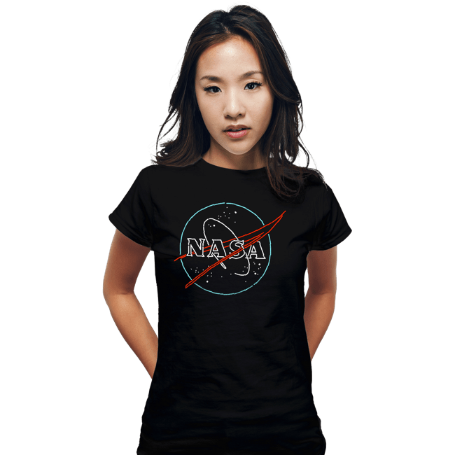 Shirts Fitted Shirts, Woman / Small / Black Neon NASA