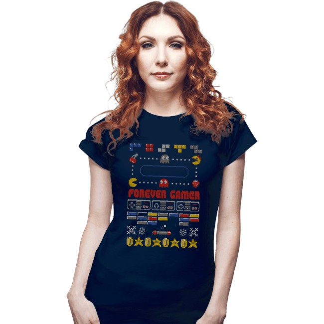 Shirts Fitted Shirts, Woman / Small / Navy A Very Gamer Christmas