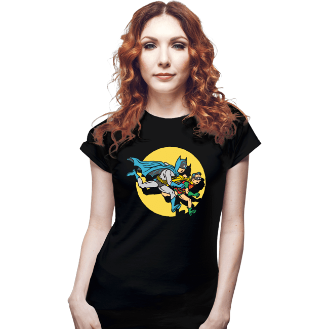 Daily_Deal_Shirts Fitted Shirts, Woman / Small / Black The Adventures Of The Night Knights