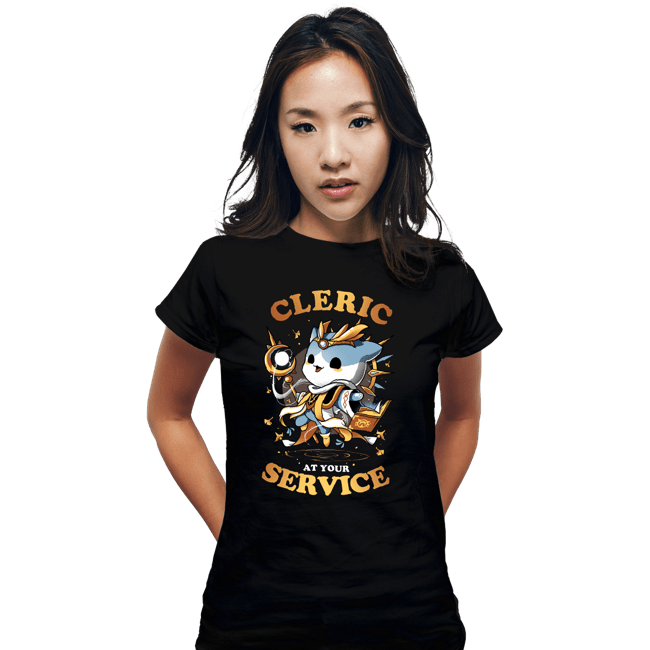 Daily_Deal_Shirts Fitted Shirts, Woman / Small / Black Cleric At Your Service