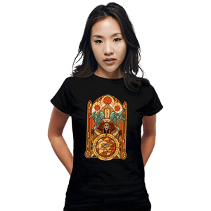 Daily_Deal_Shirts Fitted Shirts, Woman / Small / Black Stained Glass Gods