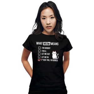 Secret_Shirts Fitted Shirts, Woman / Small / Black Meows Decoded