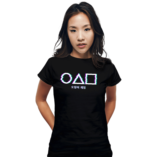 Shirts Fitted Shirts, Woman / Small / Black Glitch Squid
