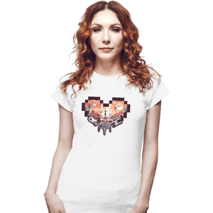 Shirts Fitted Shirts, Woman / Small / White Zelda Heart