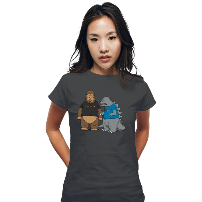 Daily_Deal_Shirts Fitted Shirts, Woman / Small / Charcoal Stupid Kaijus!