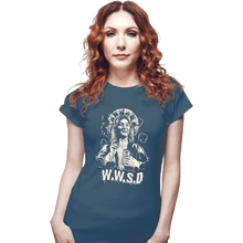 Load image into Gallery viewer, Secret_Shirts Fitted Shirts, Woman / Small / Indigo Blue W.W.S.D.
