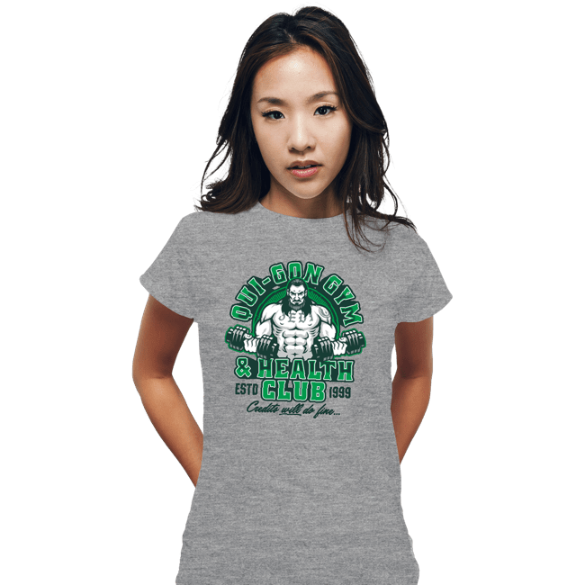 Daily_Deal_Shirts Fitted Shirts, Woman / Small / Sports Grey Qui-Gon Gym