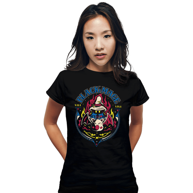 Daily_Deal_Shirts Fitted Shirts, Woman / Small / Black Black Mage Kupo