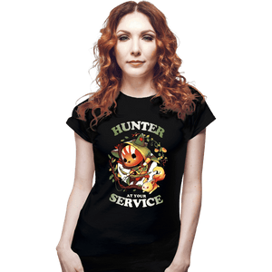 Daily_Deal_Shirts Fitted Shirts, Woman / Small / Black Hunter At Your Service