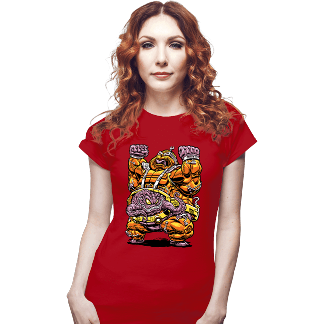 Daily_Deal_Shirts Fitted Shirts, Woman / Small / Red Mechanical Madman