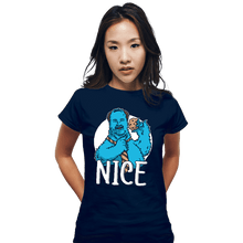 Load image into Gallery viewer, Shirts Fitted Shirts, Woman / Small / Navy Kevin Monster
