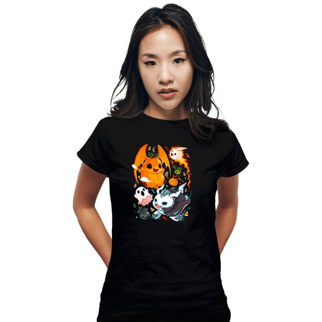 Daily_Deal_Shirts Fitted Shirts, Woman / Small / Black Digi Halloween
