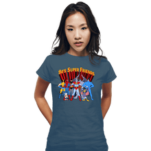 Load image into Gallery viewer, Secret_Shirts Fitted Shirts, Woman / Small / Indigo Blue 90&#39;s Super Friends
