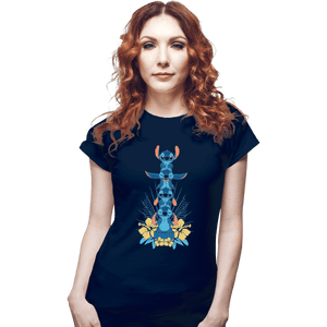 Shirts Fitted Shirts, Woman / Small / Navy Alien Mood Totem