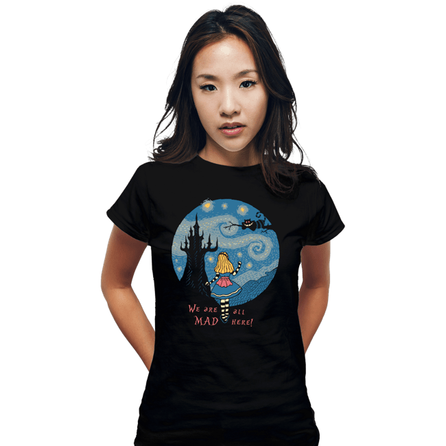 Daily_Deal_Shirts Fitted Shirts, Woman / Small / Black Starry Wonderland