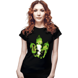 Daily_Deal_Shirts Fitted Shirts, Woman / Small / Black Dilophosaurus Footprint