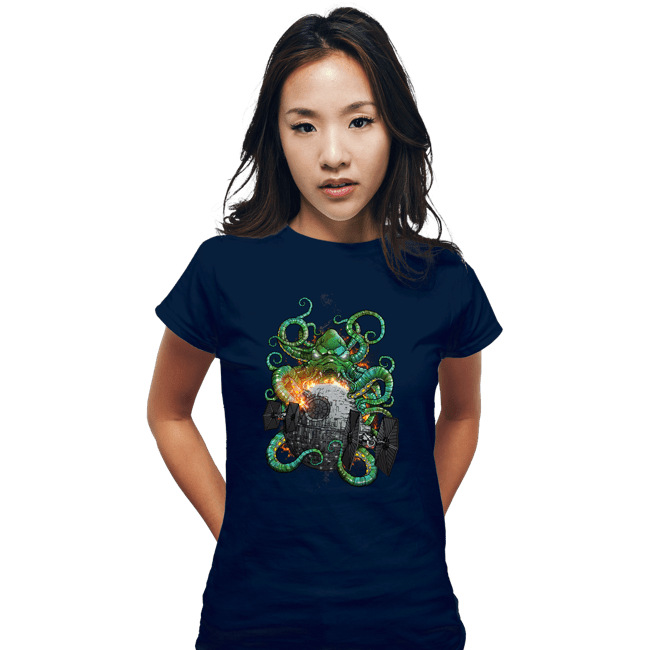 Shirts Fitted Shirts, Woman / Small / Navy Cthulhu Strikes Back