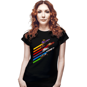 Daily_Deal_Shirts Fitted Shirts, Woman / Small / Black Racing Streaks