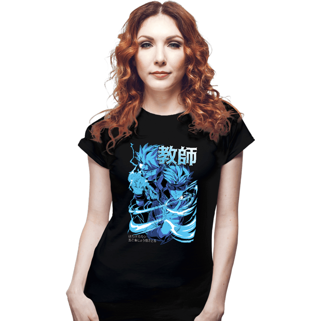 Daily_Deal_Shirts Fitted Shirts, Woman / Small / Black Kakashi and Gojo