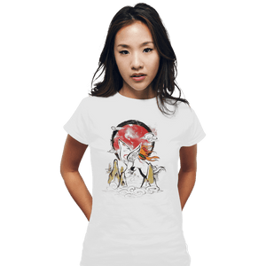 Shirts Fitted Shirts, Woman / Small / White Okami Ink