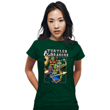 Load image into Gallery viewer, Daily_Deal_Shirts Fitted Shirts, Woman / Small / Irish Green Turtles &amp; Dragons
