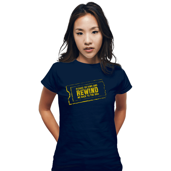 Daily_Deal_Shirts Fitted Shirts, Woman / Small / Navy Rewind Me Back To The 90s