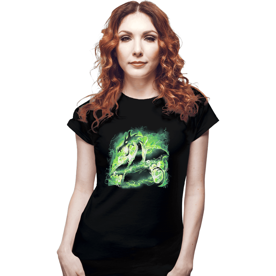 Secret_Shirts Fitted Shirts, Woman / Small / Black Power Dragon