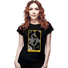 Load image into Gallery viewer, Daily_Deal_Shirts Fitted Shirts, Woman / Small / Black JL Tarot - The World
