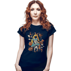 Shirts Fitted Shirts, Woman / Small / Navy Wonderland Girl