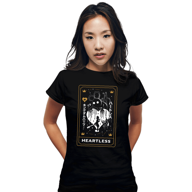 Secret_Shirts Fitted Shirts, Woman / Small / Black Heartless Tarot Card