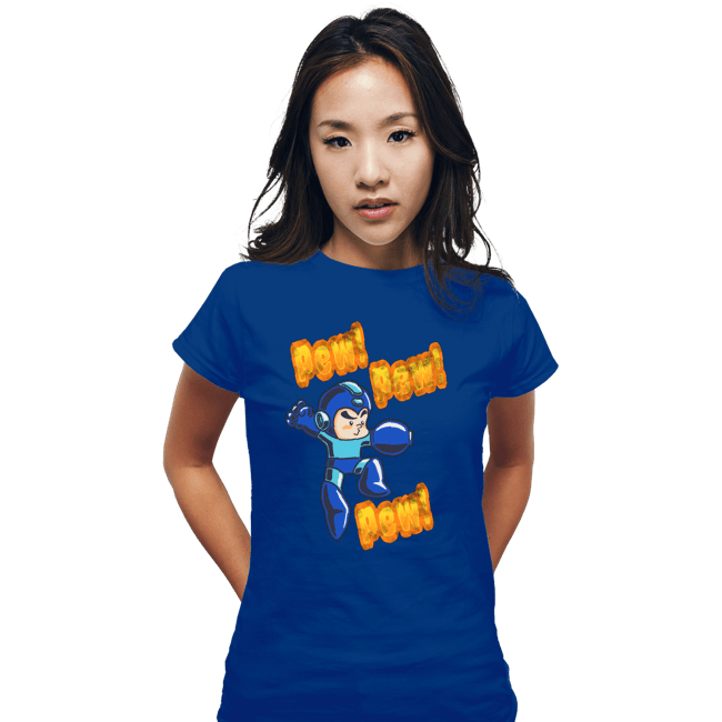 Shirts Fitted Shirts, Woman / Small / Royal Blue Pew Pew Pew
