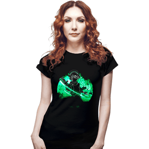 Daily_Deal_Shirts Fitted Shirts, Woman / Small / Black Earth Bender Orb