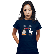 Load image into Gallery viewer, Shirts Fitted Shirts, Woman / Small / Navy Hoot Honk

