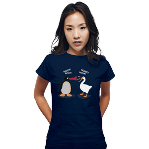 Shirts Fitted Shirts, Woman / Small / Navy Hoot Honk