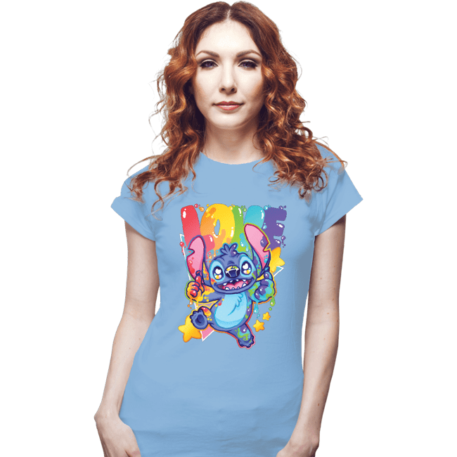 Secret_Shirts Fitted Shirts, Woman / Small / Powder Blue Alien Love