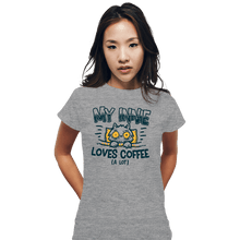 Load image into Gallery viewer, Daily_Deal_Shirts Fitted Shirts, Woman / Small / Sports Grey Innie Loves Coffee
