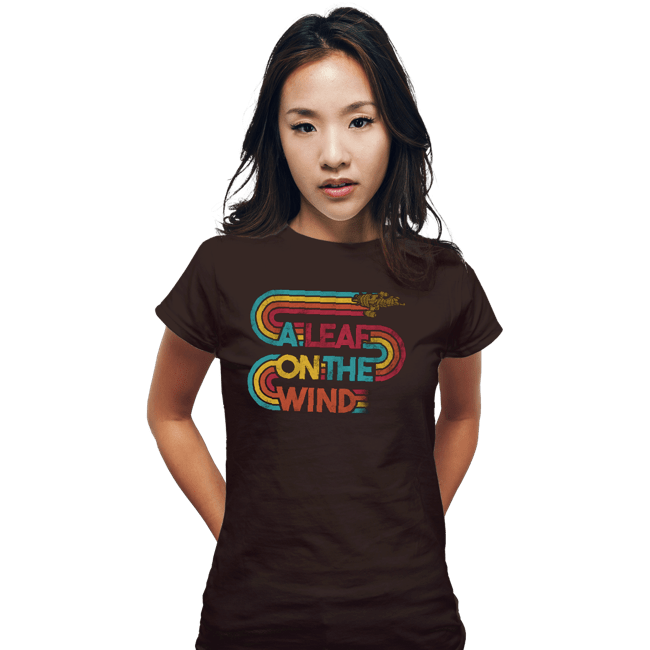 Daily_Deal_Shirts Fitted Shirts, Woman / Small / Black Vintage Leaf On The Wind