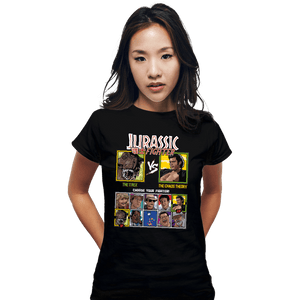Daily_Deal_Shirts Fitted Shirts, Woman / Small / Black Jurassic Fighter