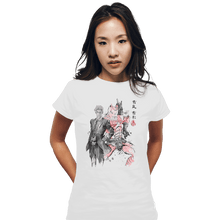 Load image into Gallery viewer, Shirts Fitted Shirts, Woman / Small / White Killer Queen Sumi-e

