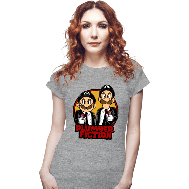 Secret_Shirts Fitted Shirts, Woman / Small / Sports Grey Plumber Fiction