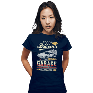 Shirts Fitted Shirts, Woman / Small / Navy Doc Brown's Garage