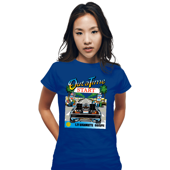 Daily_Deal_Shirts Fitted Shirts, Woman / Small / Royal Blue Out Run And Time