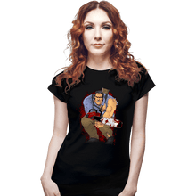 Load image into Gallery viewer, Daily_Deal_Shirts Fitted Shirts, Woman / Small / Black The Chainsaw Knight

