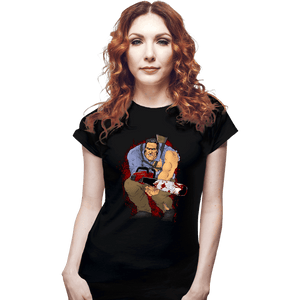 Daily_Deal_Shirts Fitted Shirts, Woman / Small / Black The Chainsaw Knight
