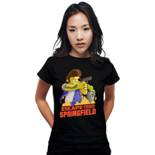 Load image into Gallery viewer, Daily_Deal_Shirts Fitted Shirts, Woman / Small / Black Escape From Springfield
