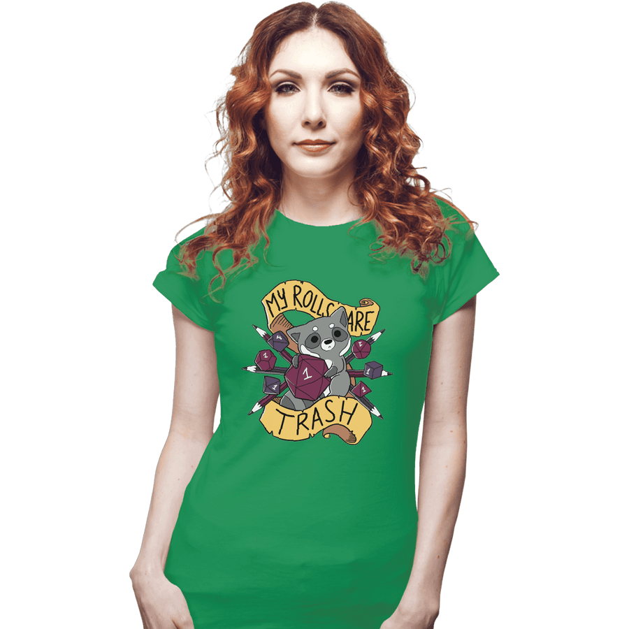 Shirts Fitted Shirts, Woman / Small / Irish Green My Rolls Are Trash