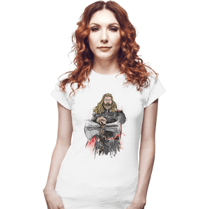 Shirts Fitted Shirts, Woman / Small / White God Of Thunder Watercolor