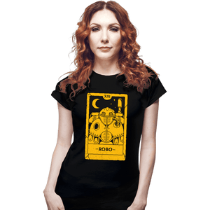 Shirts Fitted Shirts, Woman / Small / Black Robo Tarot Card