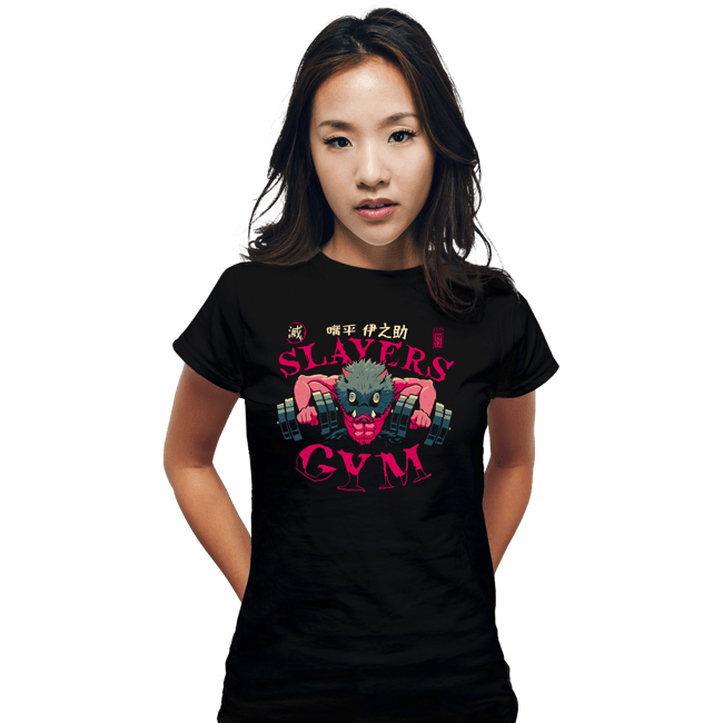 Daily_Deal_Shirts Fitted Shirts, Woman / Small / Black Inosuke Slayers Gym