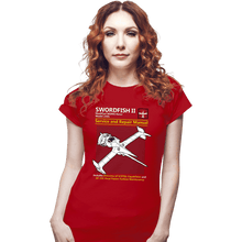 Load image into Gallery viewer, Secret_Shirts Fitted Shirts, Woman / Small / Red Swordfish Repair
